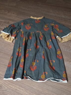 Embroidered Yobaby India Floral Tiered Dress